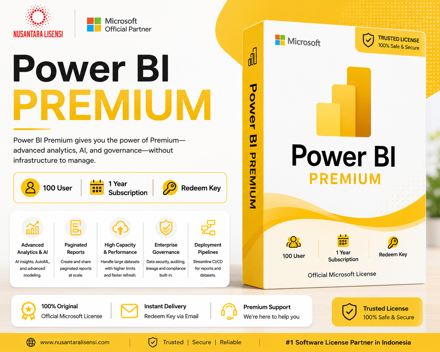 Power BI Premium 100 User 1 Tahun [BIND KEY]